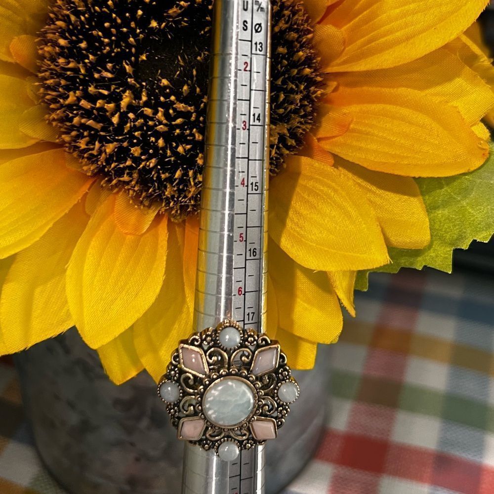 NWOT Barse Genuine Stones Statement Ring Gold, Lavender & baby Blue Size8